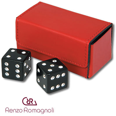 Игральные кости Swarowski в красном футляре (2 шт ) Renzo Romagnoli 2007 г инфо 2264c.