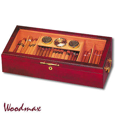 Хьюмидор на 100-120 сигар, цвет красное дерево Woodmax 2007 г инфо 9093c.