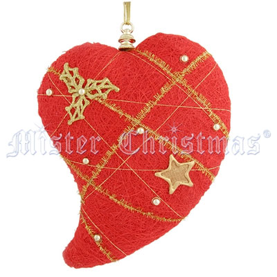Сердечко, цвет: красный, 25 см Mister Christmas 2008 г ; Упаковка: пакет инфо 8334d.
