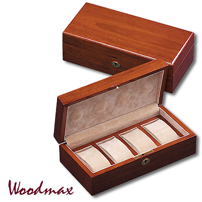 Шкатулка для 4 часов, коричневая Шкатулка Woodmax 2007 г инфо 165i.